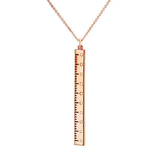Load image into Gallery viewer, Break The Rules rose gold-plated Ruler necklace by Pavé The Way® Jewelry
