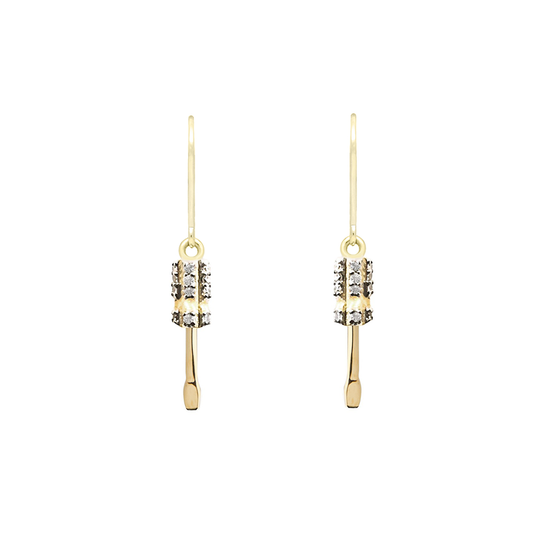 Grace With Grip gold-plated Screwdriver leverback earrings by Pavé The Way® Jewelry