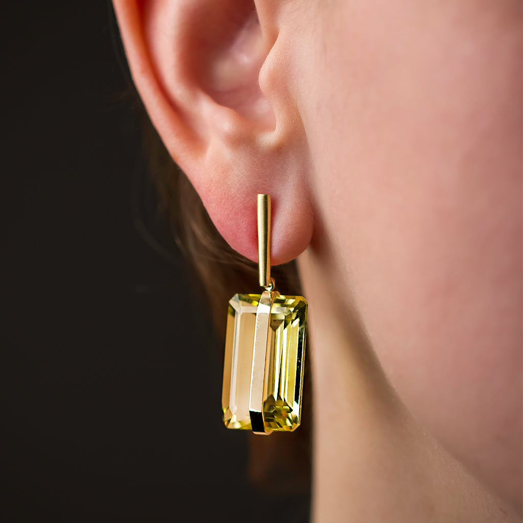 Sasha Earrings with Lemon Quartz