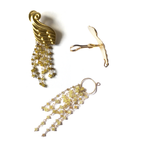 Helena Clip Earrings with Detachable Diamond Drops