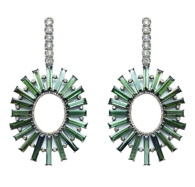 Load image into Gallery viewer, Madison Earrings with Detachable Diamond &amp;amp; Tourmaline Drops

