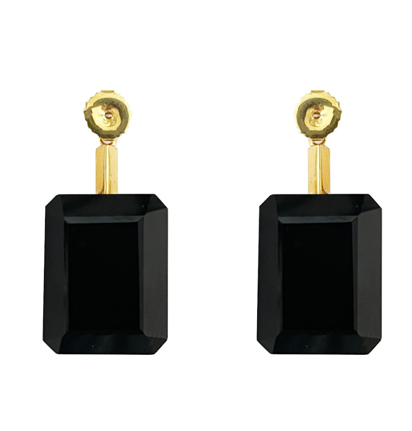 Black Onyx Earring Backs