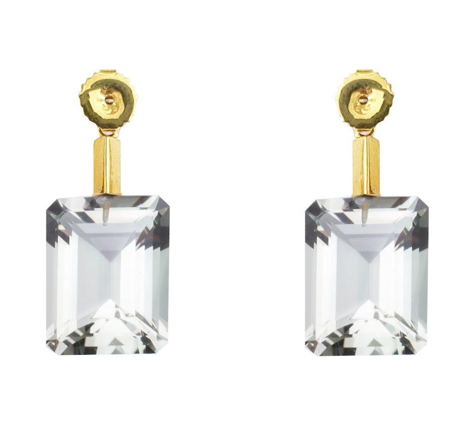 White Topaz Earring Backs