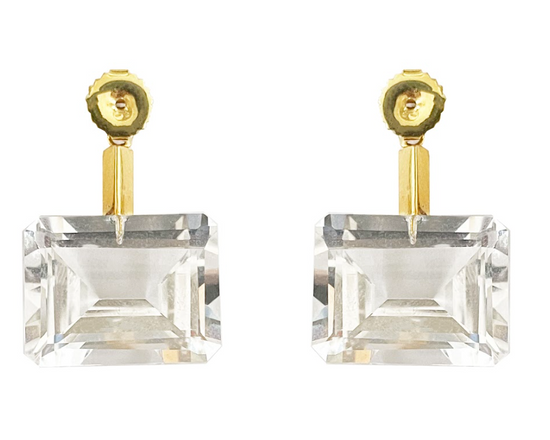 Load image into Gallery viewer, Horizontal White Topaz Earring Backs
