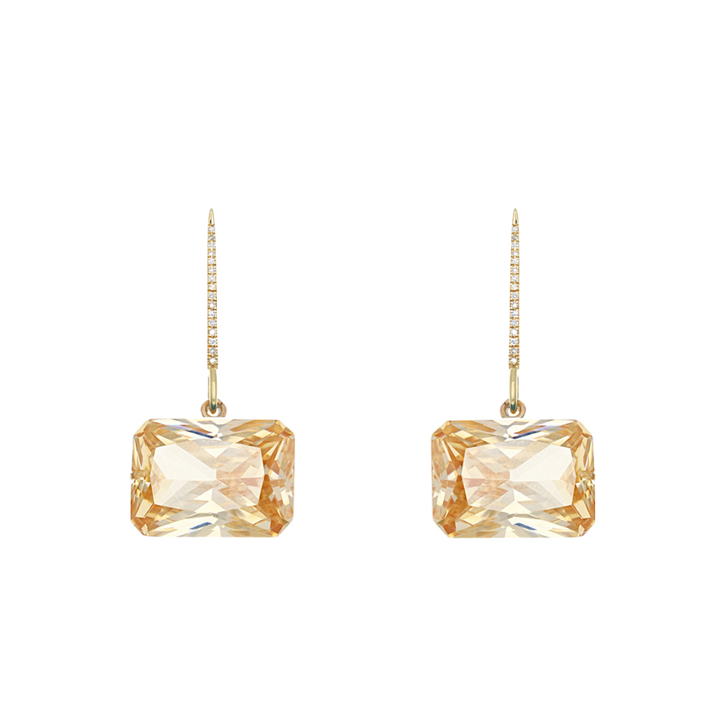 Load image into Gallery viewer, Champagne Diamond Earrings
