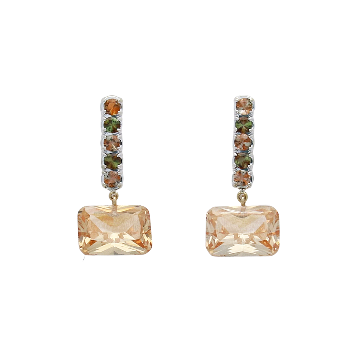 Andalusite and Champagne Zircon Drop Earrings