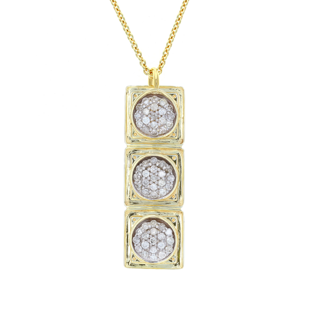 Brighten The Future gold-plated and diamond Traffic Light necklace by Pavé The Way® Jewelry