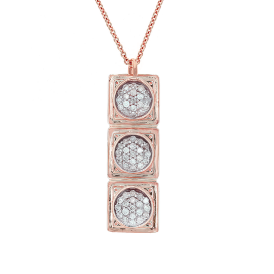 Brighten The Future rose gold-plated and diamond Traffic Light necklace by Pavé The Way® Jewelry