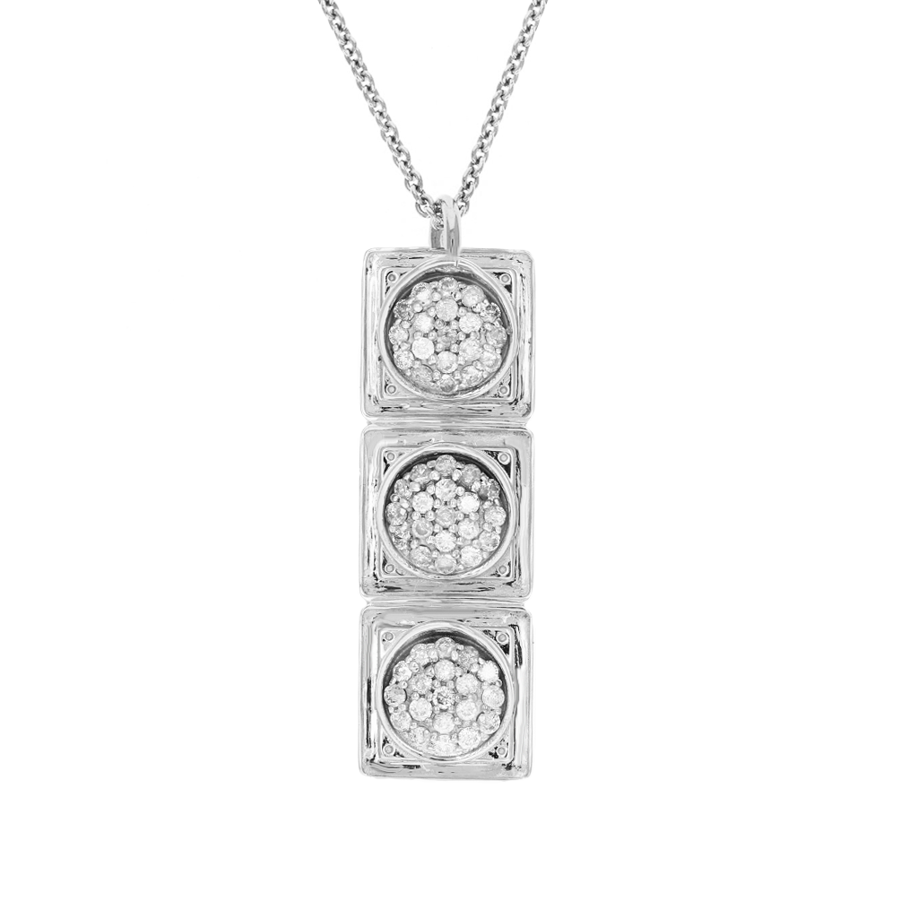 Brighten The Future sterling silver and diamond Traffic Light necklace by Pavé The Way® Jewelry