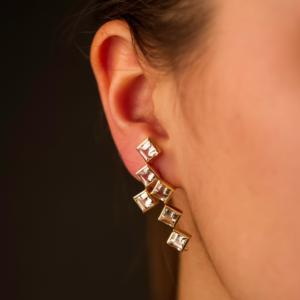 Load image into Gallery viewer, Topaz Crosswalk Earrings
