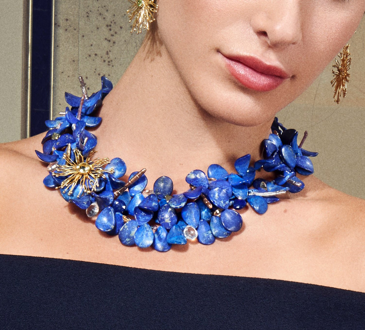 Lapis Wish Petal Necklace