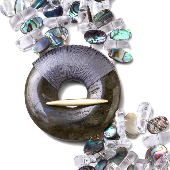 Abalone &amp; Rock Crystal Necklace I